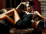 Fabian Perez Famous Paintings - Red on Red III